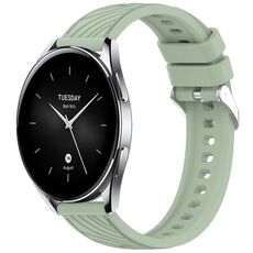 Per Xiaomi Watch S2 42/46mm Cinturino in silicone con trama a strisce da 22mm (verde chiaro)