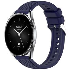 Per Xiaomi Watch S2 42/46mm Cinturino in silicone con trama a strisce da 22mm (blu notte)