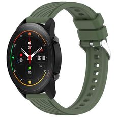 Per Xiaomi MI Watch S1 Pro Stripe Texture 22mm Cinturino in silicone (verde scuro)