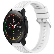 Per Xiaomi MI Watch S1 Pro Stripe Texture 22mm Cinturino in silicone (bianco)