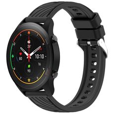 Per Xiaomi MI Watch S1 Pro Stripe Texture 22mm Cinturino in silicone (nero)
