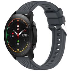 Per Xiaomi MI Watch S1 Pro Stripe Texture 22mm Cinturino in silicone (grigio scuro)