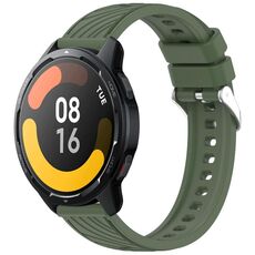 Per Xiaomi Watch S1 Active Stripe Texture cinturino in silicone da 22 mm (verde scuro)