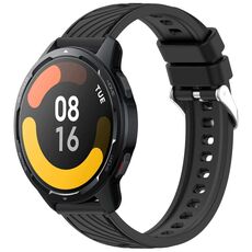 Per Xiaomi Watch S1 Active Stripe Texture cinturino in silicone da 22 mm (nero)