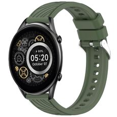 Per Xiaomi Haylou RT2 LS10 Stripe Texture 22mm Cinturino in silicone (verde scuro)