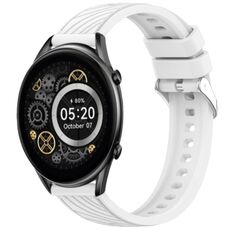 Per Xiaomi Haylou RT2 LS10 Stripe Texture 22mm Cinturino in silicone (bianco)