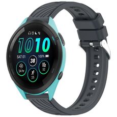 Per Garmin Forerunner 265 Stripe Texture 22mm Cinturino in silicone (grigio scuro)