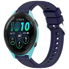 Per Garmin Forerunner 265 Stripe Texture 22mm Cinturino in silicone (blu notte)