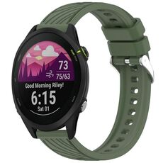 Per Garmin Forerunner 255 Stripe Texture 22mm Cinturino in silicone (verde scuro)