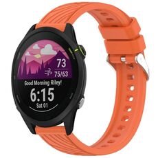 Per Garmin Forerunner 255 Stripe Texture 22mm Cinturino in silicone (arancione)