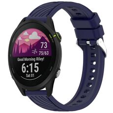 Per Garmin Forerunner 255 Stripe Texture 22mm Cinturino in silicone (blu notte)
