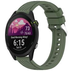 Per Garmin Forerunner 255 Music Stripe Texture cinturino in silicone da 22 mm (verde scuro)