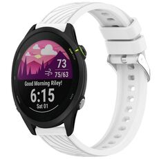Per Garmin Forerunner 255 Music Stripe Texture cinturino in silicone da 22 mm (bianco)