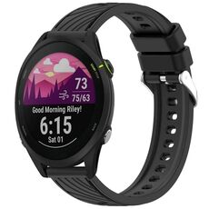 Per Garmin Forerunner 255 Music Stripe Texture cinturino in silicone da 22 mm (nero)