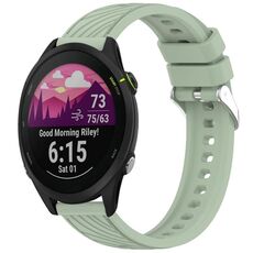 Per Garmin Forerunner 255 Music Stripe Texture cinturino in silicone da 22 mm (verde chiaro)