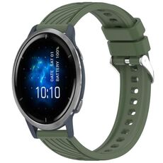 Per Garmin Venu 2 Stripe Texture 22mm cinturino in silicone (verde scuro)