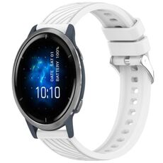 Per Garmin Venu 2 Stripe Texture 22mm cinturino in silicone (bianco)