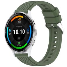 Per Garmin Venu 3 Stripe Texture 22mm cinturino in silicone (verde scuro)