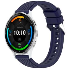 Per Garmin Venu 3 Stripe Texture 22mm cinturino in silicone (blu notte)