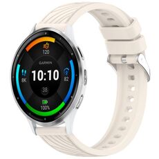 Per cinturino in silicone Garmin Venu 3 Stripe Texture 22mm (Starlight)