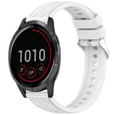 Per Garmin Vivoactive 4 Cinturino in silicone con texture a strisce da 22 mm (bianco)