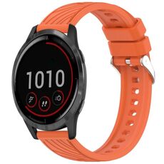 Per Garmin Vivoactive 4 Cinturino in silicone con texture a strisce da 22 mm (arancione)