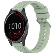 Per Garmin Vivoactive 4 Stripe Texture 22mm cinturino in silicone (verde chiaro)