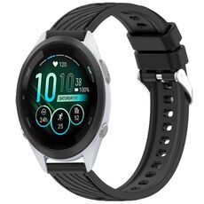 Per Garmin Forerunner 265S Music Stripe Texture cinturino in silicone da 18 mm (nero)