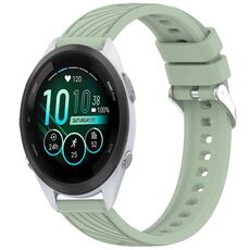 Per Garmin Forerunner 265S Music Stripe Texture cinturino in silicone da 18 mm (verde chiaro)