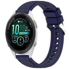 Per Garmin Forerunner 265S Music Stripe Texture cinturino in silicone da 18 mm (blu notte)
