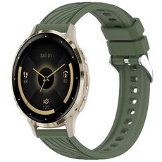 Per Garmin Venu 3S Stripe Texture 18mm cinturino in silicone (verde scuro)