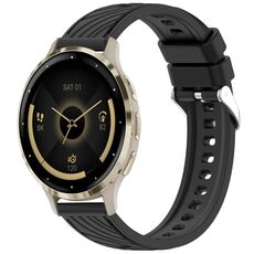 Per Garmin Venu 3S Stripe Texture 18mm cinturino in silicone (nero)