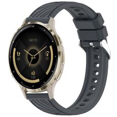 Per Garmin Venu 3S Stripe Texture 18mm cinturino in silicone (grigio scuro)