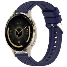 Per Garmin Venu 3S Stripe Texture 18mm Cinturino in silicone (blu notte)
