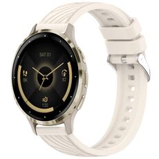 Per Garmin Venu 3S Stripe Texture 18mm Cinturino in silicone (Starlight)