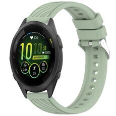 Per Garmin Forerunner 265S Stripe Texture 18mm Cinturino in silicone (verde chiaro)
