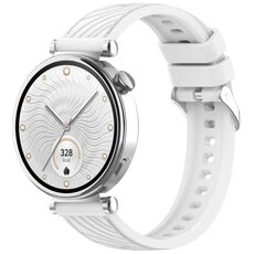 Per Huawei Watch GT 5 41mm Cinturino in silicone con trama a strisce da 18mm (bianco)
