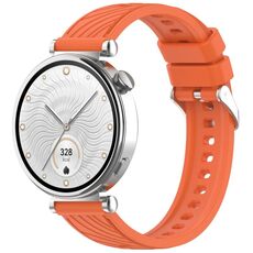 Per Huawei Watch GT 5 41mm Cinturino in silicone con trama a strisce da 18mm (arancione)