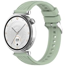 Per Huawei Watch GT 5 41mm Cinturino in silicone con trama a strisce da 18mm (verde chiaro)