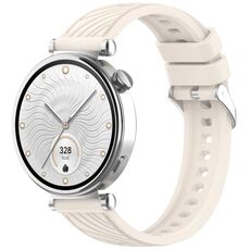 Per Huawei Watch GT 5 41mm Cinturino in silicone con trama a strisce da 18mm (Starlight)