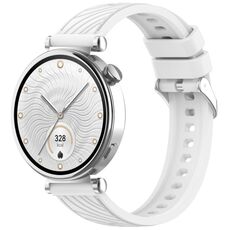 Per Huawei Watch GT 4 41mm Cinturino in silicone con trama a strisce da 18mm (bianco)