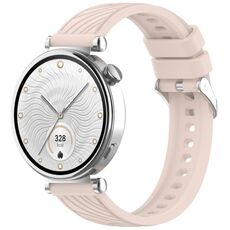 Per Huawei Watch GT 4 41mm Cinturino in silicone con trama a strisce da 18mm (rosa)