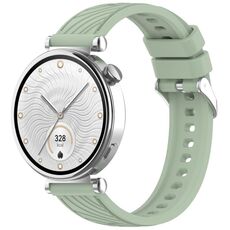 Per Huawei Watch GT 4 41mm Cinturino in silicone con trama a strisce da 18mm (verde chiaro)