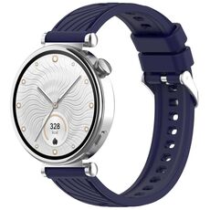 Per Huawei Watch GT 4 41mm Cinturino in silicone con trama a strisce da 18mm (blu notte)
