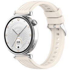 Per Huawei Watch GT 4 41mm Cinturino in silicone con trama a strisce da 18mm (Starlight)