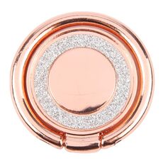 Supporto ad anello per cellulare in metallo glitterato (oro rosa)