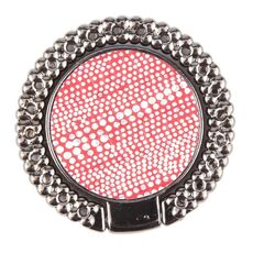 Supporto ad anello per cellulare in metallo con diamante Flash (nero + rosso)
