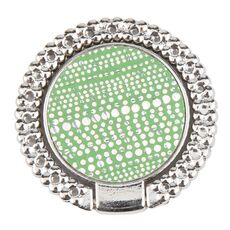 Supporto ad anello per cellulare in metallo con diamante Flash (argento + verde)