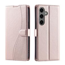 Per Samsung Galaxy S24 5G Voltage Custodia per telefono in pelle ultra sottile a pois (oro rosa)