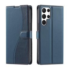 Per Samsung Galaxy S24 Ultra 5G Voltage Custodia per telefono in pelle ultrasottile a pois (blu)